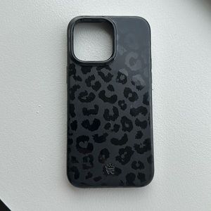 iPhone 14 Pro Max Black Leopard Case by Velvet Caviar